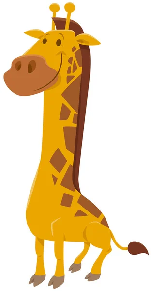 Cartoon Illustration Funny Giraffe Safari Wild Animal Comic Character — Stockový vektor