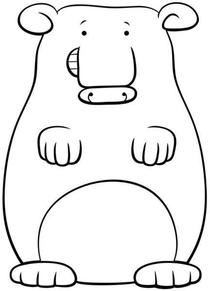 Dibujos Animados Blanco Negro Ilustración Divertido Oso Marrón Cómic Animal — Vector de stock