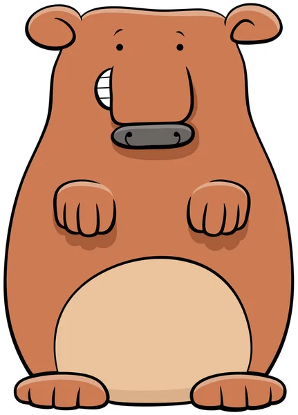 面白い茶色のクマの漫画イラスト漫画野生動物のキャラクター — ストックベクタ