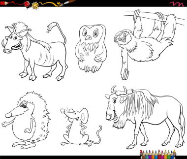 Komik Vahşi Hayvanlar Çizgi Romanları Çizgi Roman Sayfası Siyah ve Beyaz Çizgi Filmleri