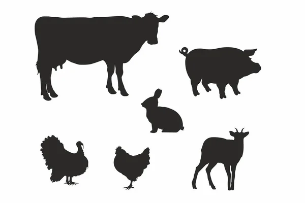 çiftlik hayvanları silhouettes