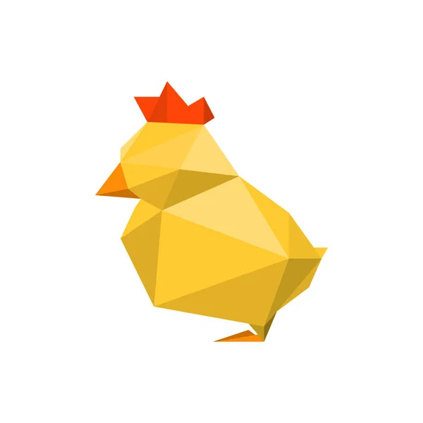 Ilustração de origami abstrato frango amarelo ano novo chinês — Vetor de Stock