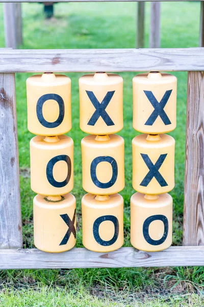 Day view of Tic Tac Toe game outside playground — Stock Photo, Image