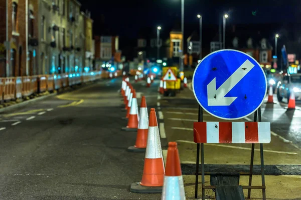 İngiltere'de yol Hizmetleri Roadworks koniler ve işaretleri