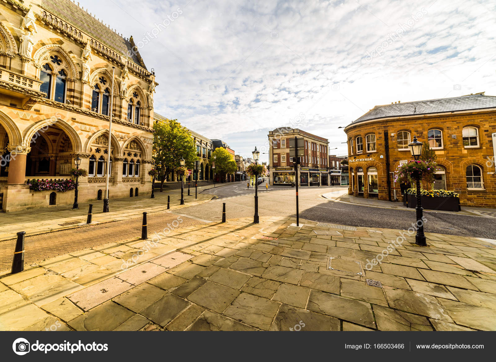 Gothic architecture of Northampton Guildhall building, England. Stock