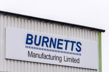 Northampton İngiltere 11 Ocak 2018: Burnets imalat kauçuk silikon kalıplama üretici logosu işareti