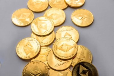 Düz seks havai görünümü Ethereum cryptocurrency paraları