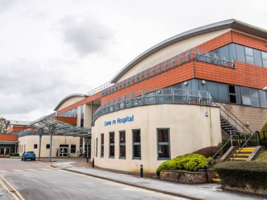 Daventry, İngiltere 23 Mart 2018: Gün görüntülemek Danetre hastane Daventry içinde bina