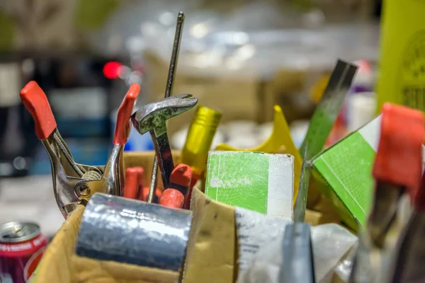 builder tools on construction renovation site in england uk