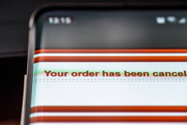 Akıllı telefon ekranındaki mesajınız iptal edildi