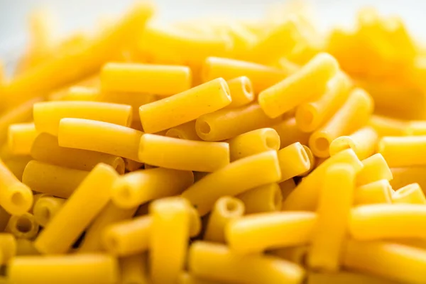 Pâtes Italiennes Crues Macaroni Vue Rapprochée — Photo