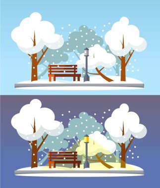 Doğal alanlar düz tasarım vektör çizim