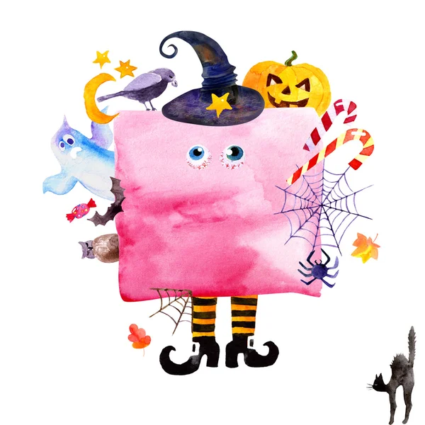 Dia de abóbora aquarela Halloween — Fotografia de Stock