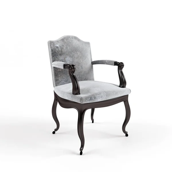 Židle model šedé na bílém pozadí — Stock fotografie