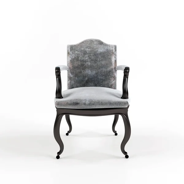 Židle model šedé na bílém pozadí — Stock fotografie
