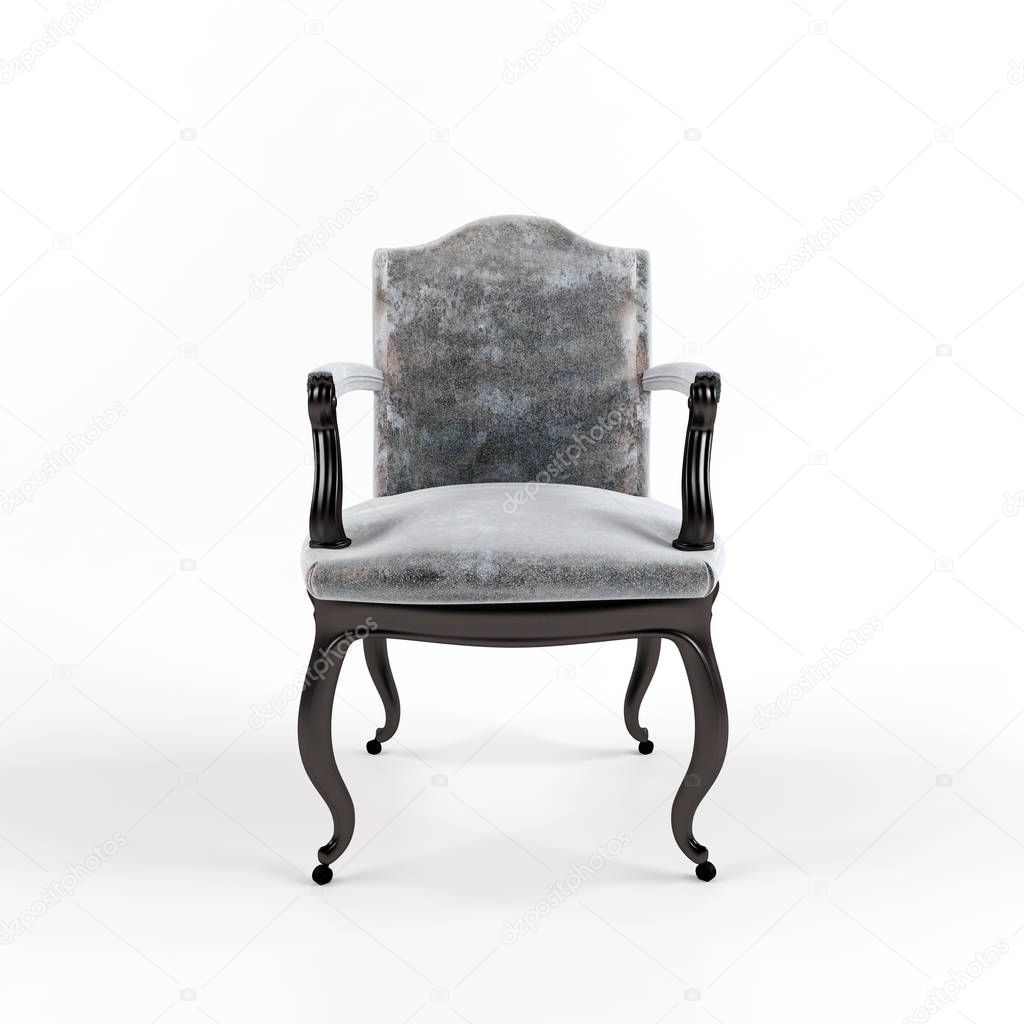 model grey chair on white background