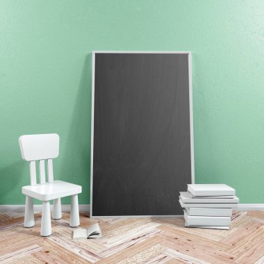 iç küçük bir kızdır. 3D çizim