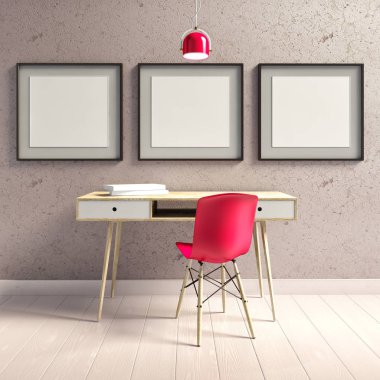 3D çizim, iç hipster