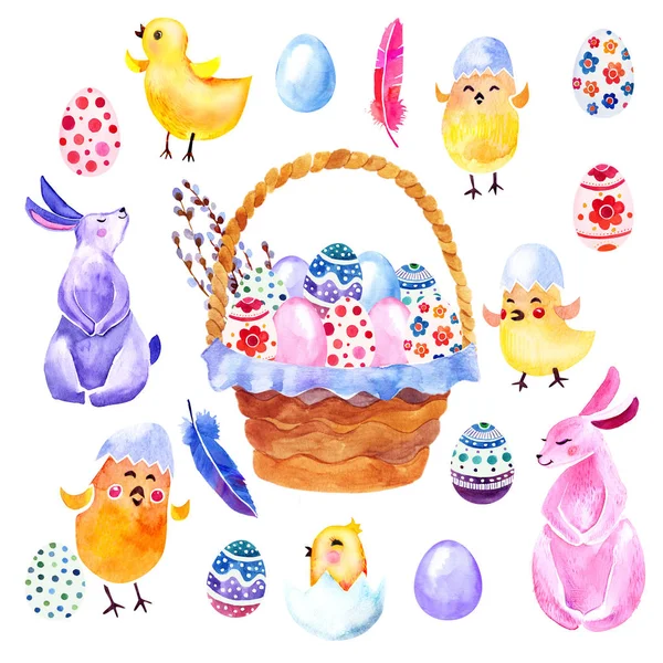 Watercolor Easter set — Stock Photo, Image