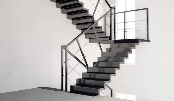 階段とインテリアの壁を模擬します。リビング ルーム ヒップ スタイル. — ストック写真