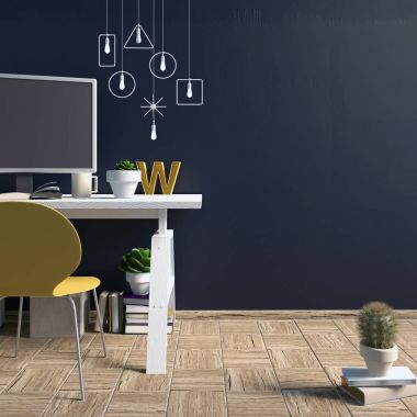 Modern kontrast iç tarzı çatı katında, bir yer için çalışma, c