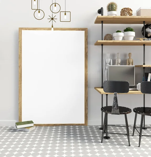 Modern iç tarzı çatı katında, bir yer için çalışma, oluşan