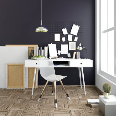 Modern ışık iç, çalışma, çalışma oluşan bir yer 