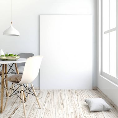 Yemek odası ile iç posterdeki alay. modern oturma odası 