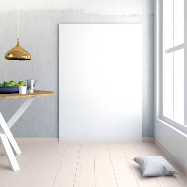 Yemek odası ile iç posterdeki alay. modern oturma odası 