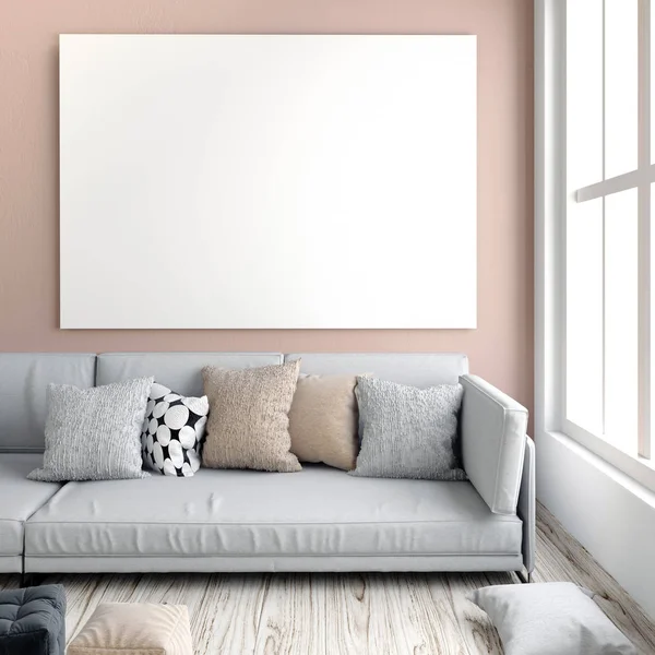 Poster iç kanepe ile alay. Oturma odası. dinlenme yerleştir