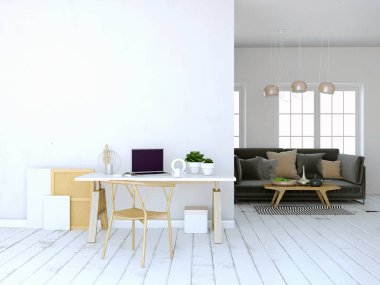 Modern ışık iç, çalışma, çalışma oluşan bir yer 