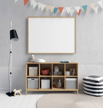 Poster çocuğun iç alay. Oyun Odası. modern tarz.