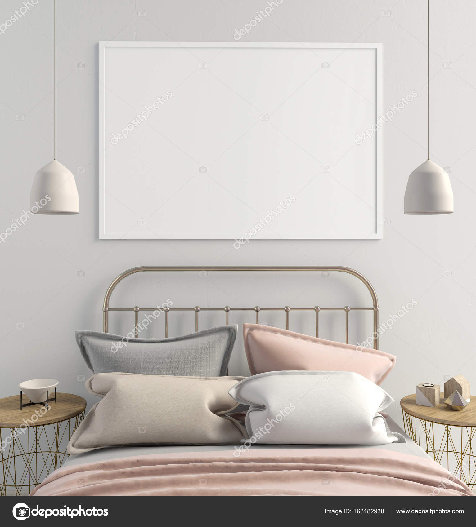 Maquette affiche à l\'intérieur de la chambre à coucher. Style ... Maquette affiche à l\'intérieur de la chambre à coucher. Style ...