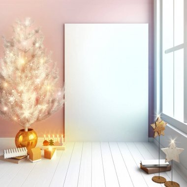 Lig parlayan ile İskandinav tarzı modern Noel iç
