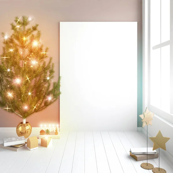Lig parlayan ile İskandinav tarzı modern Noel iç