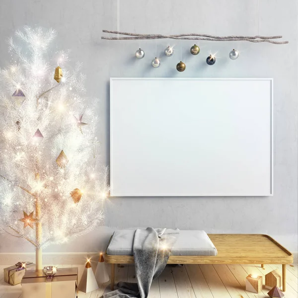 Lig parlayan ile İskandinav tarzı modern Noel iç