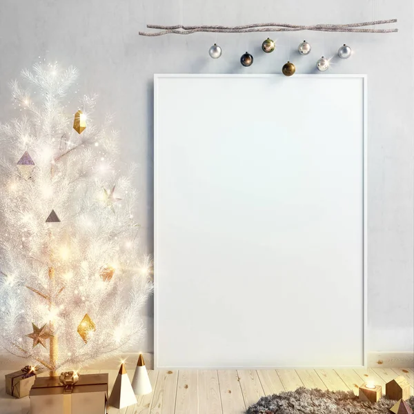 Lig parlayan ile İskandinav tarzı modern Noel iç