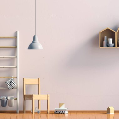 Pastel çocuk odası. Oyun Odası. modern tarz. 3D çizim. Mo