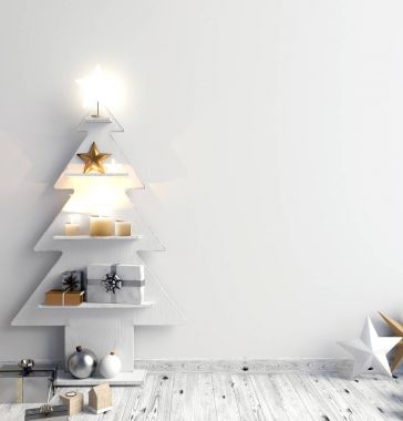 Modern minimalist Noel iç, İskandinav tarzı. 3D ben