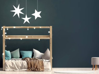 Duvar iç childroom, alay et. yerde yatıyor. moder