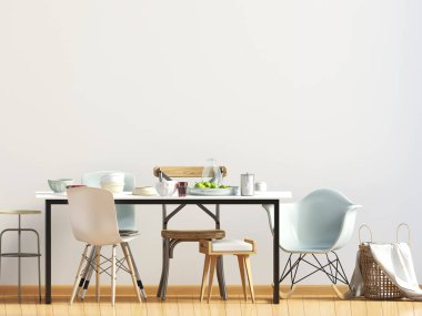 Duvar iç yemek alanı ile ilgili alay et. oturma odası modern st