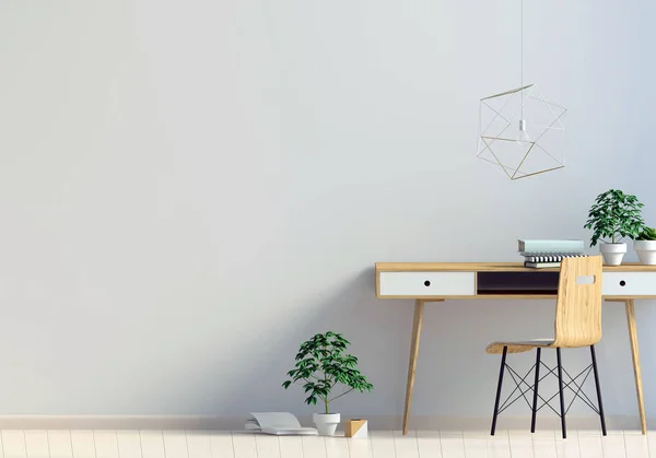 Tarzı modern iç İskandinav, eğitim için bir yer. 3D