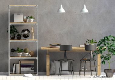 Tarzı modern iç İskandinav, eğitim için bir yer. 3D