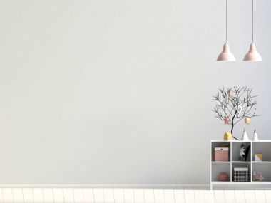 Modern iç credenza, posterler ve lamps.wall ile alay et. 3