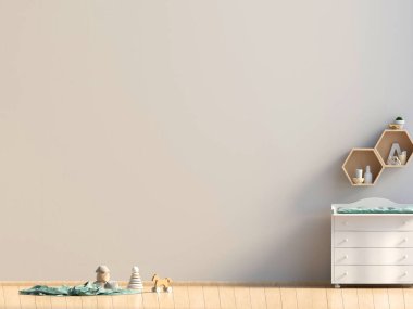 Pastel çocuk odası. Oyun Odası. modern tarz. 3D çizim. Mo