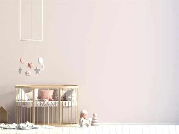 Interior of the childroom. sleeping place. 3d illustration. Mock — Stock Photo, Image