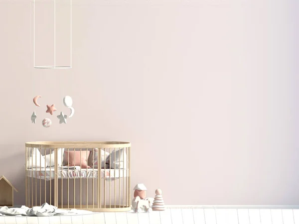 Childroom iç. yerde yatıyor. 3D çizim. Alay