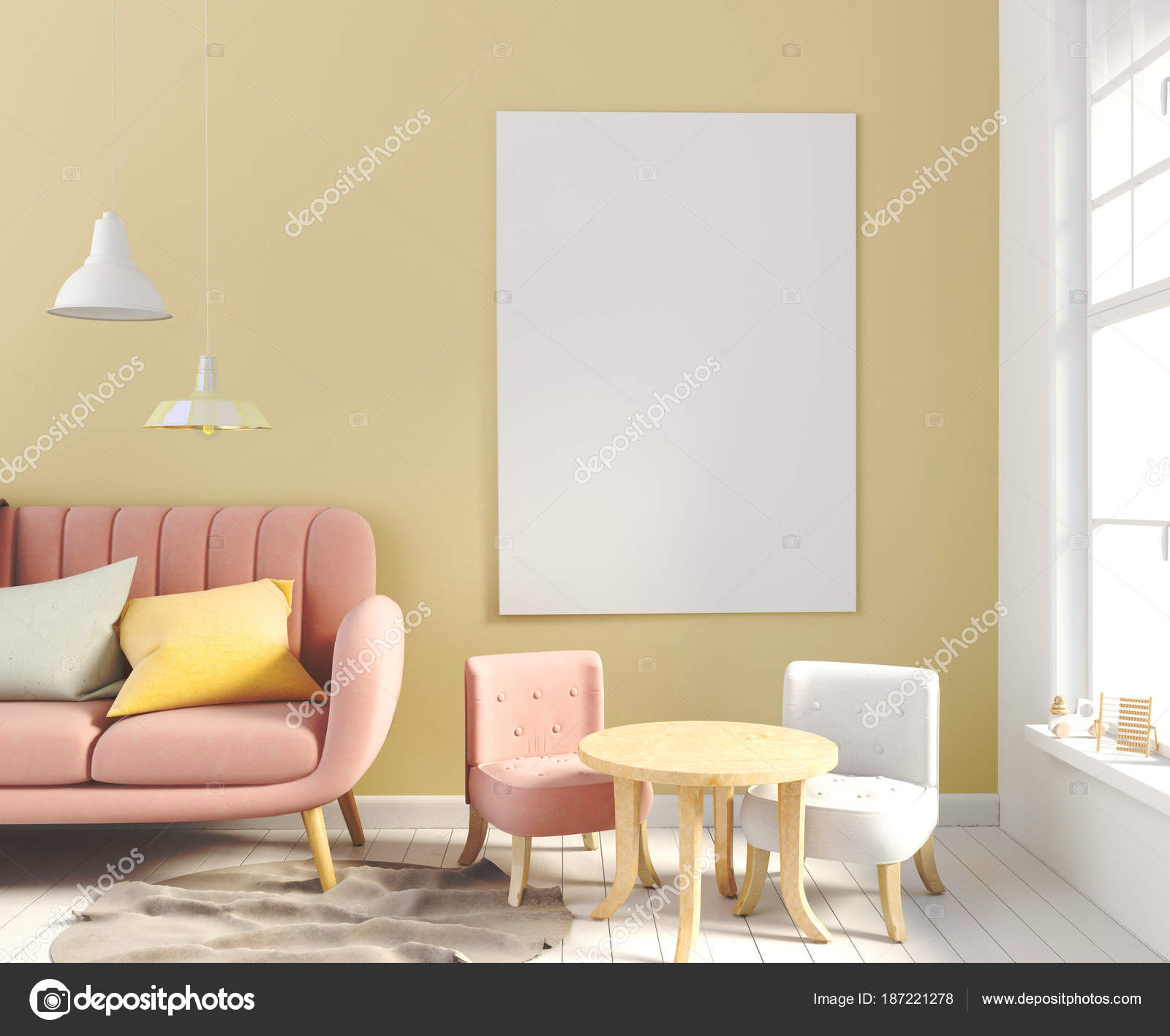 Pastel chambre d\'enfant. salle de jeux. style moderne. illustration ... Pastel chambre d\'enfant. salle de jeux. style moderne. illustration ...