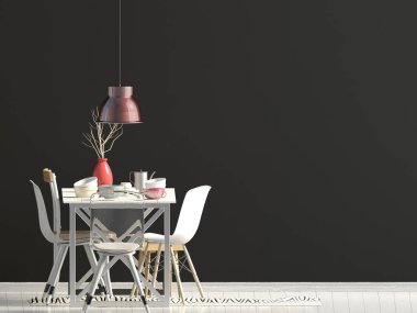 Duvar iç yemek alanı ile ilgili alay et. oturma odası modern st