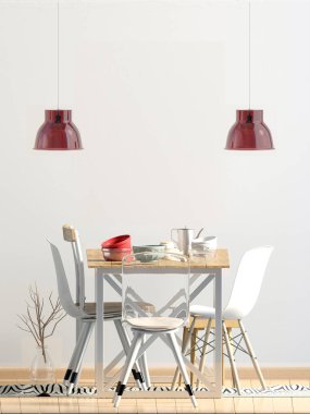 Duvar iç yemek alanı ile ilgili alay et. oturma odası modern st